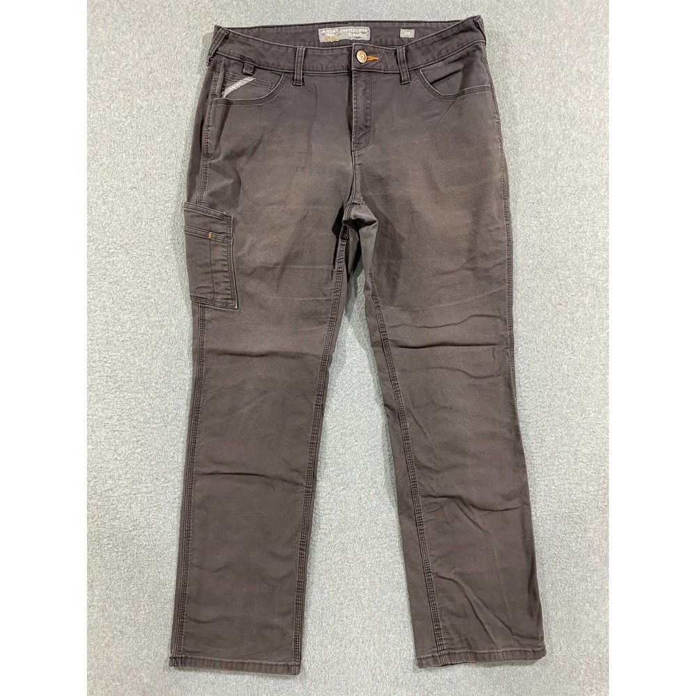 Ariat Men's 31R (34x30) Rebar Grey Made Tough Work Pants Straight Perfect Rise